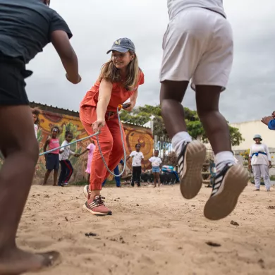 Kids Collab team working with children